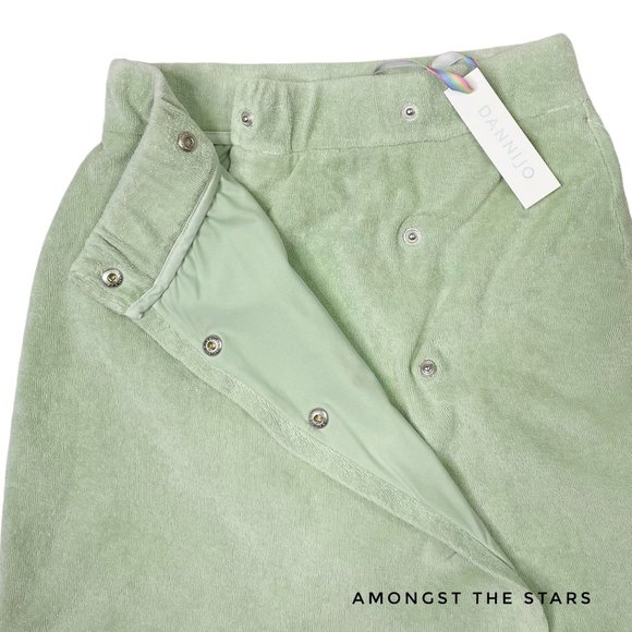 DANNIJO Green & White Button Terry Cloth Wrap Mini Skirt - Picture 8 of 10
